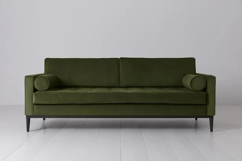 Model 02 Dreisitzer-Schlafsofa , Laubgrün