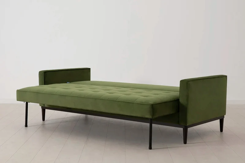 Model 02 Dreisitzer-Schlafsofa , Laubgrün