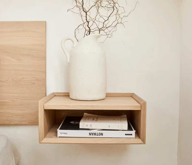 Table de chevet murale en bois massif LIVIA