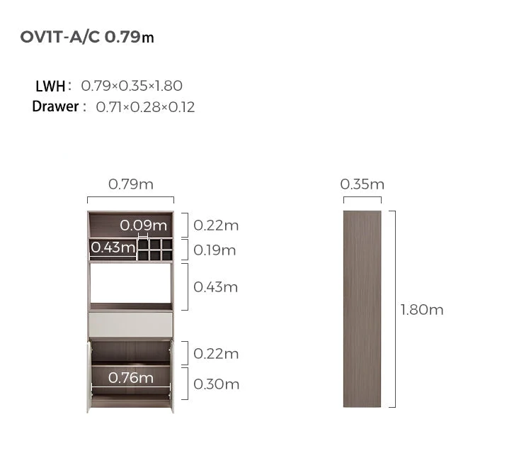 Cappuccino Taupe Dining Cabinet Pantry