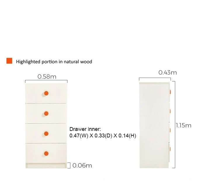 Lucas Kids White Drawer Chest