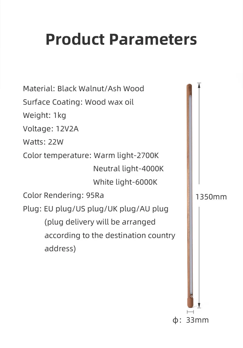 Nordic Freestanding Wood Floor Lamp