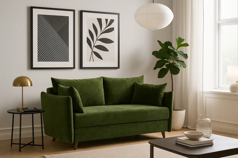 2,5-Sitzer-Schlafsofa Model 08, Tannengrün