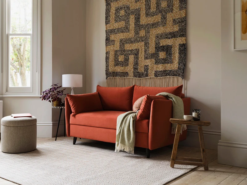 2,5-Sitzer-Schlafsofa Model 08, Ziegelrot