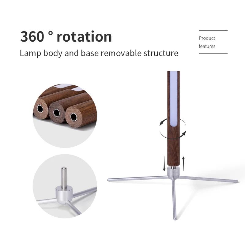 Vertical Solid Wood Floor Lamp