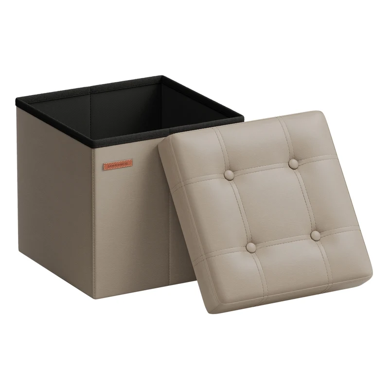 LSF030W11 Sitzhocker faltbar mit Deckel und Kunstlederbezug