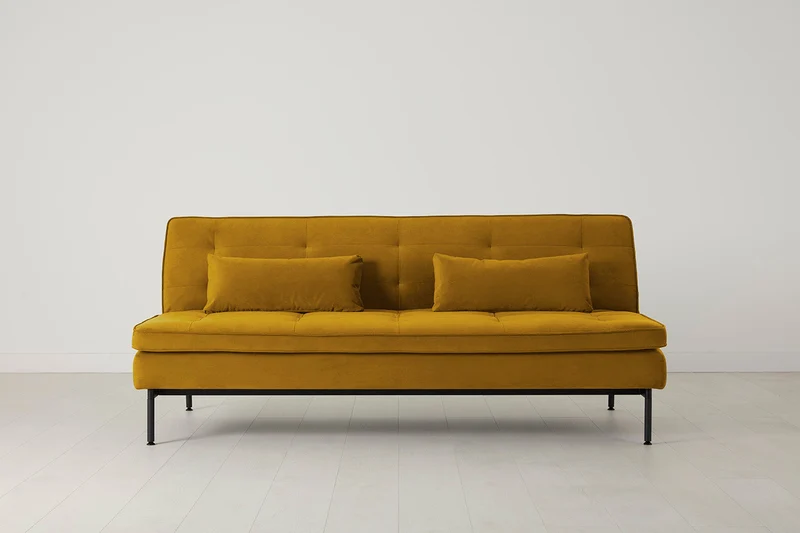 Model 11 Dreisitzer-Schlafsofa, Senfgelb