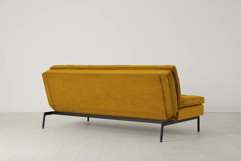 Model 11 Dreisitzer-Schlafsofa, Senfgelb