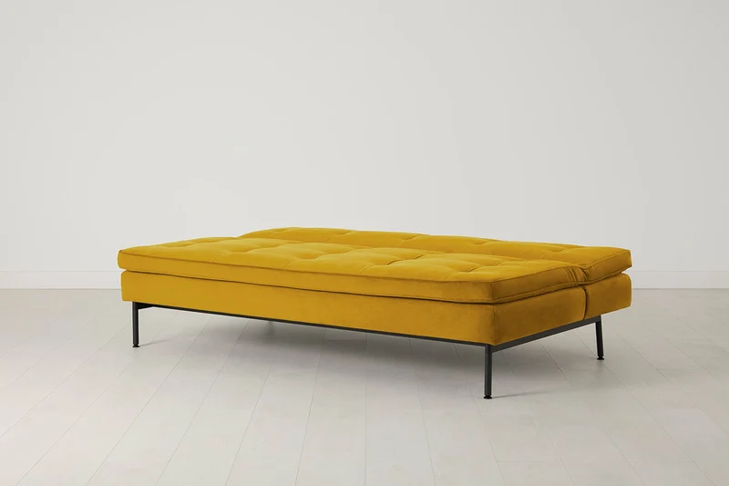 Model 11 Dreisitzer-Schlafsofa, Senfgelb