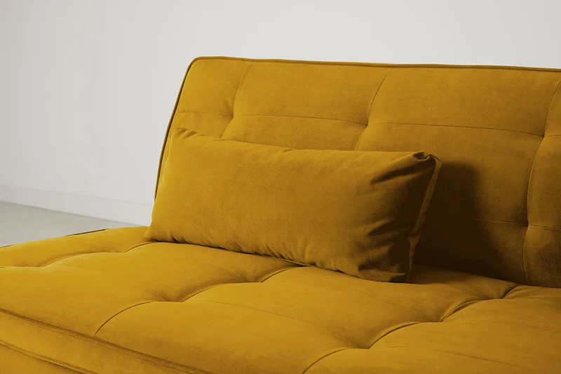 Model 11 Dreisitzer-Schlafsofa, Senfgelb