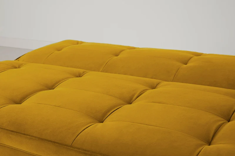 Model 11 Dreisitzer-Schlafsofa, Senfgelb