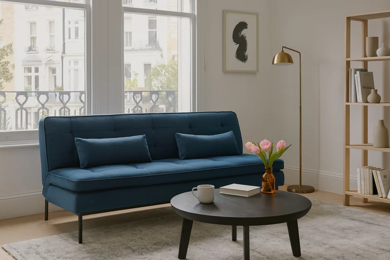Model 11 Dreisitzer-Schlafsofa, Blaugrün