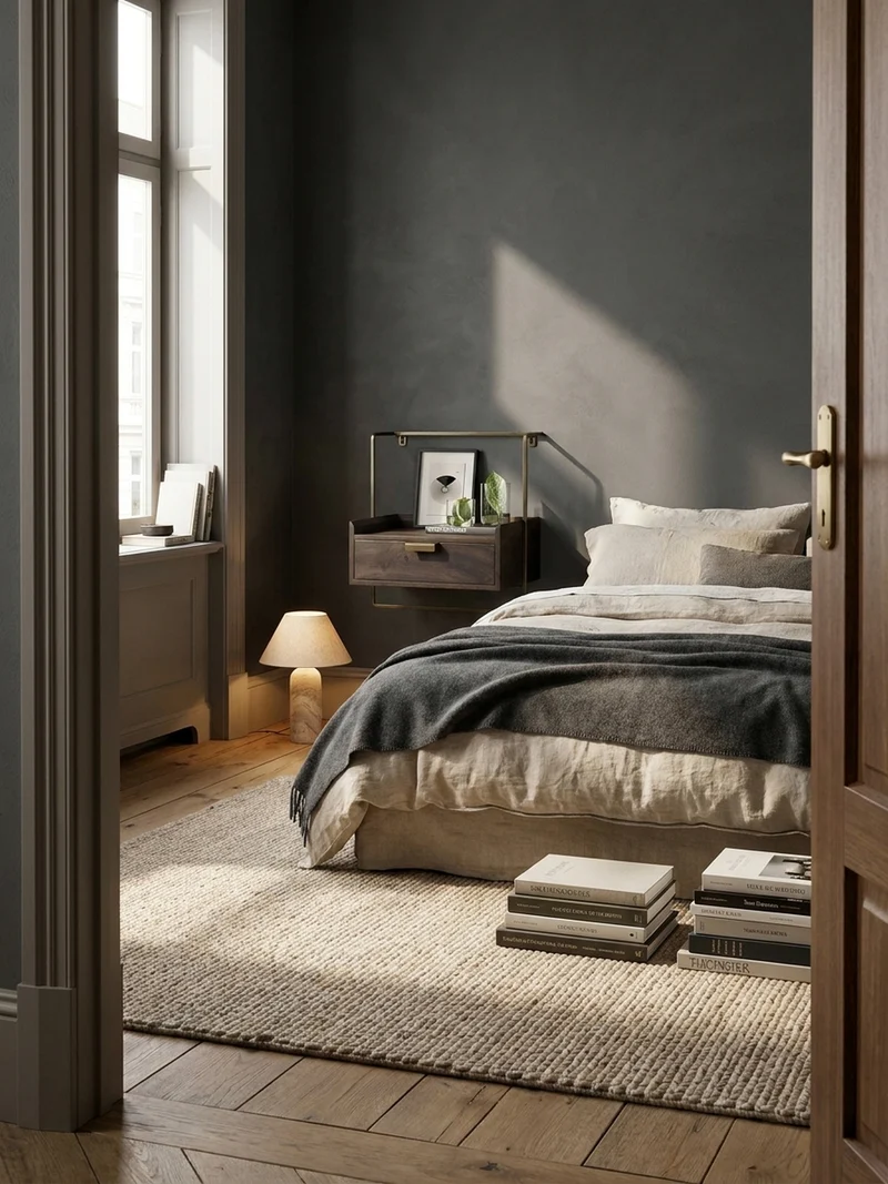 Nachttisch Mango Massivholz Wandmontage Schublade Boxspringbett