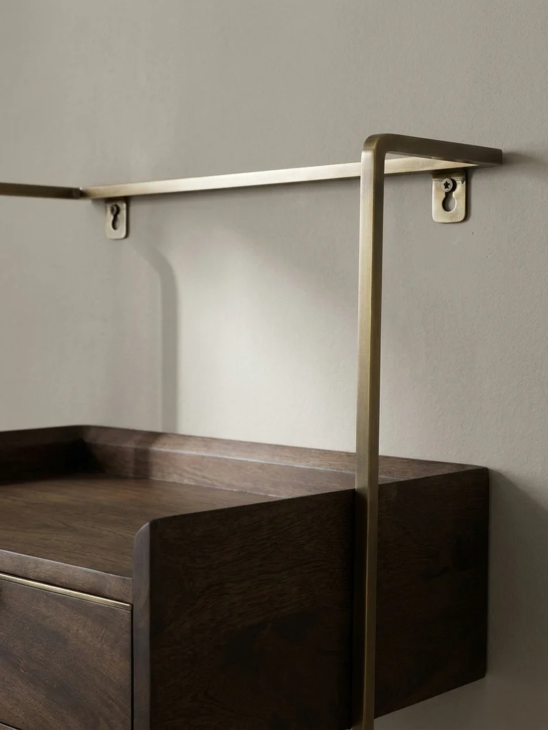 Nachttisch Mango Massivholz Wandmontage Schublade Boxspringbett