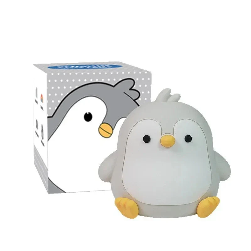 Baby Penguin Small Night Bedroom Bedside Silicone Pat Table Lamp