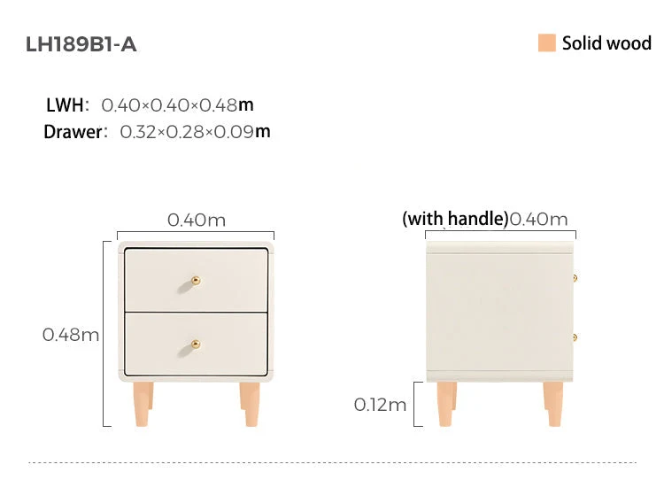 Nordic Modern Minimalist White Bedside Table for Children
