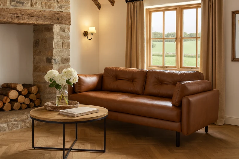 Model 04 Dreisitzer-Schlafsofa, Ahornbraun