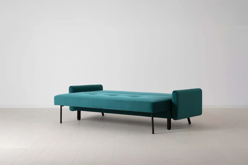 Model 04 Dreisitzer-Schlafsofa, Eisvogelblau