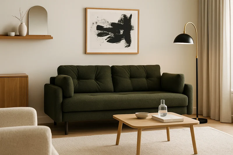 Model 04 Dreisitzer-Schlafsofa, Farngrün