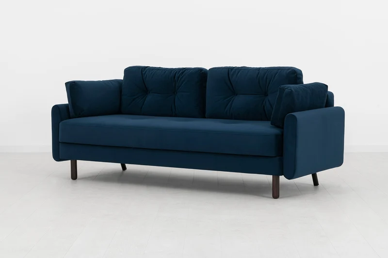 Model 04 Dreisitzer-Schlafsofa, Indigoblau