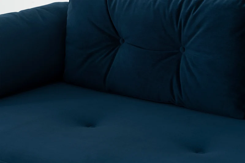 Model 04 Dreisitzer-Schlafsofa, Indigoblau
