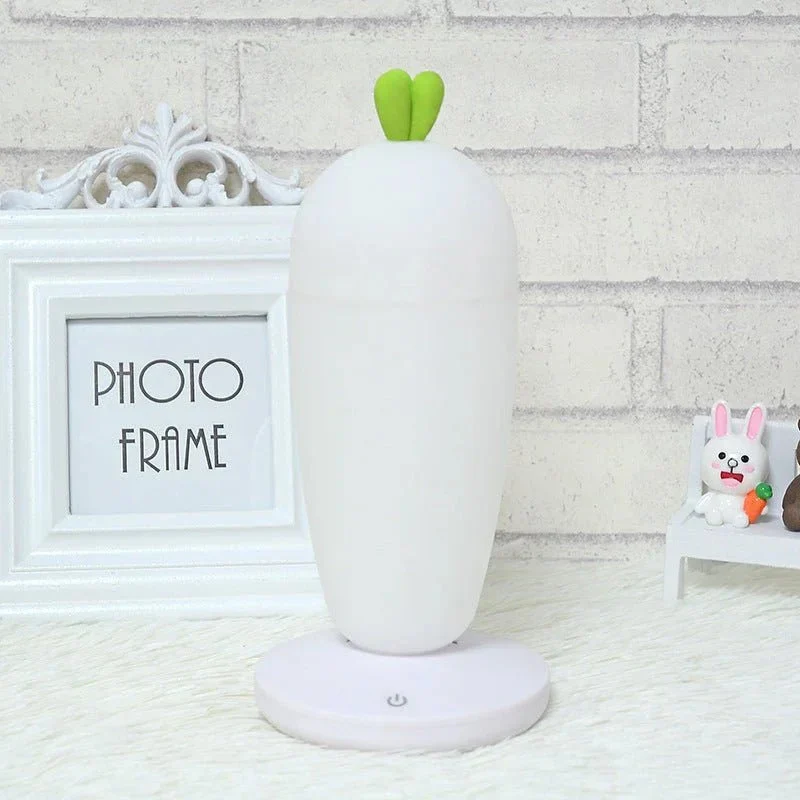 Small Table Night Lamp Creative Cartoon Carrot USB Rechargeable Desk Lamp