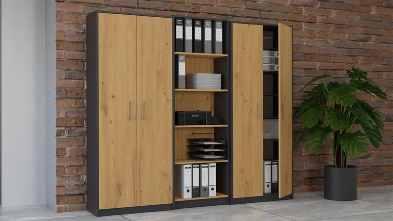 GESCHLOSSENES BÜCHERREGAL OLIV 2D ZEN
