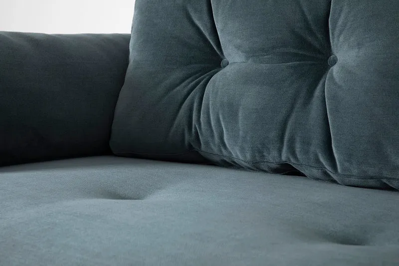 Model 04 Dreisitzer-Schlafsofa, Wasserblau