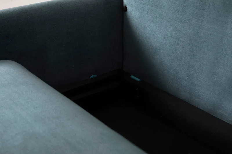 Model 04 Dreisitzer-Schlafsofa, Wasserblau