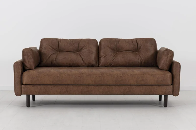 Model 04 Dreisitzer-Schlafsofa, Kastanienbraun
