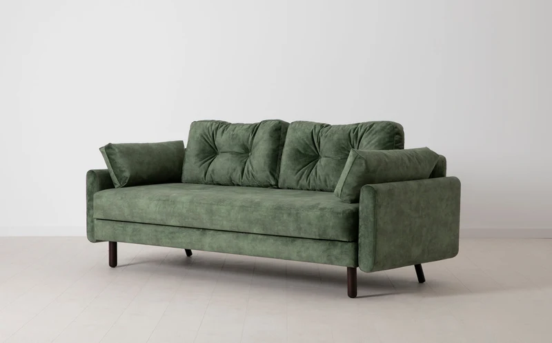 Model 04 Dreisitzer-Schlafsofa, Tannengrün