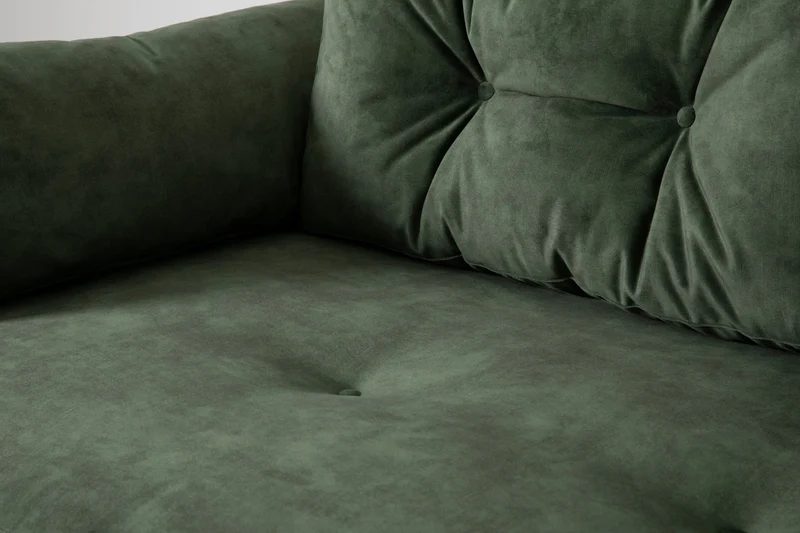 Model 04 Dreisitzer-Schlafsofa, Tannengrün