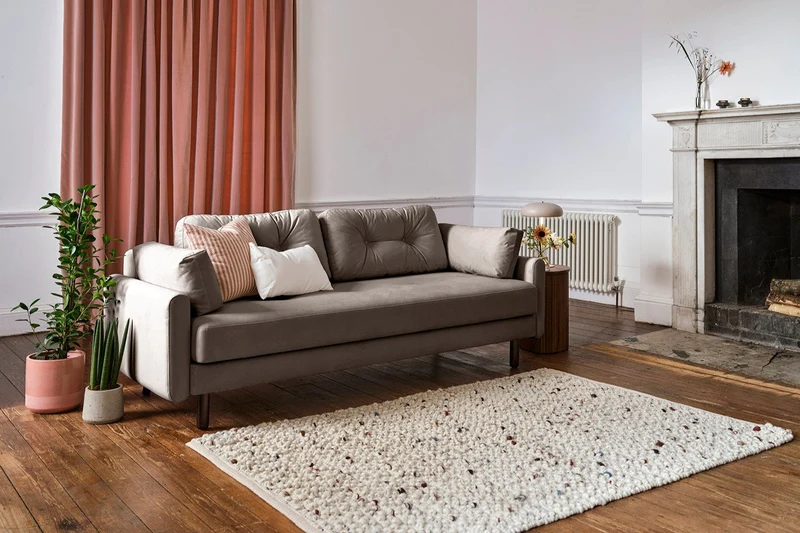 Model 04 Dreisitzer-Schlafsofa, Elefantengrau