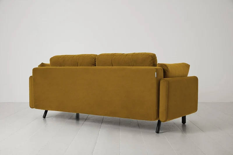Model 04 Dreisitzer-Schlafsofa, Senfgelb