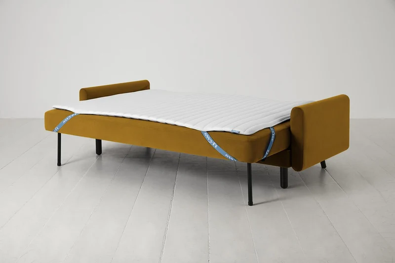 Model 04 Dreisitzer-Schlafsofa, Senfgelb