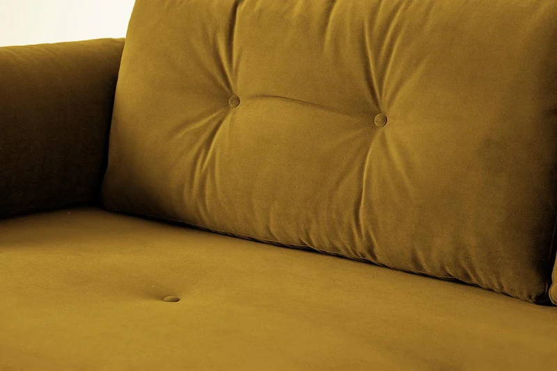 Model 04 Dreisitzer-Schlafsofa, Senfgelb