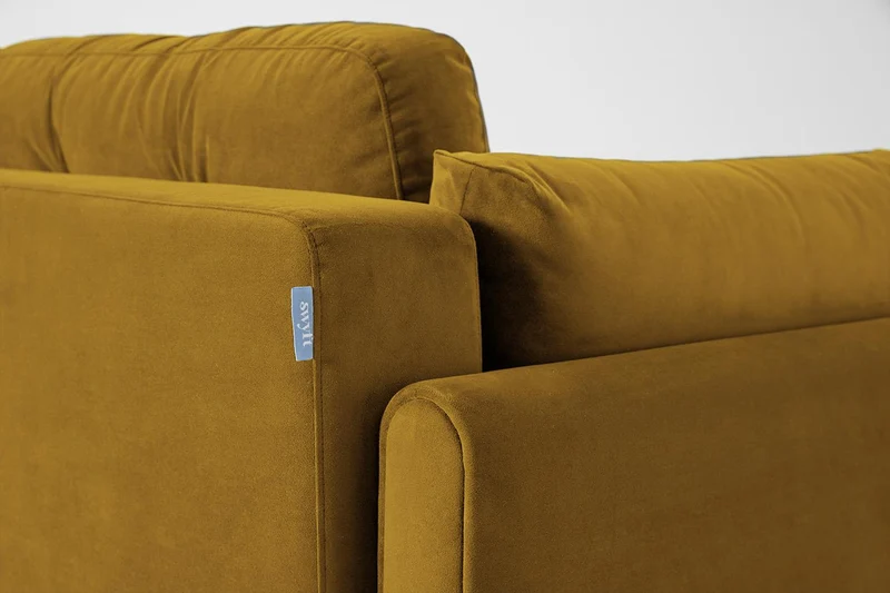 Model 04 Dreisitzer-Schlafsofa, Senfgelb