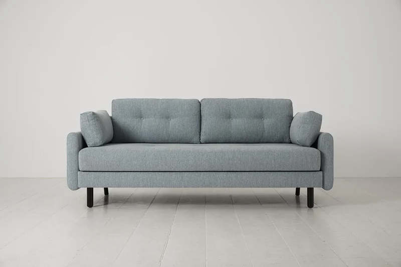 Model 04 Dreisitzer-Schlafsofa, Meerglasblau