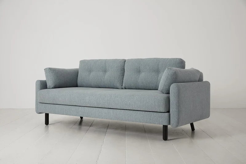 Model 04 Dreisitzer-Schlafsofa, Meerglasblau