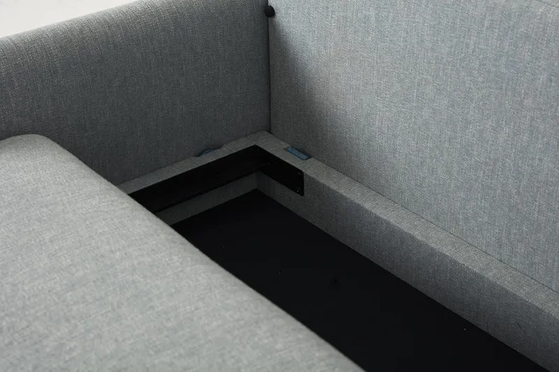 Model 04 Dreisitzer-Schlafsofa, Meerglasblau