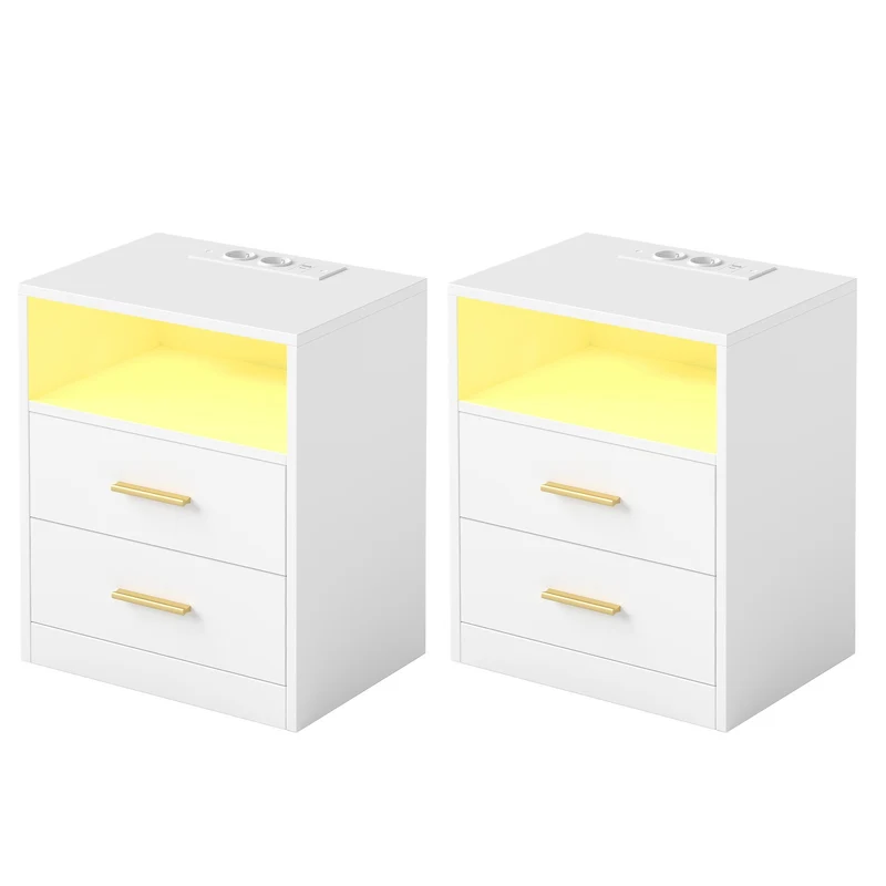 Custos Kollektion -Nachttisch mit Ladestation und LED