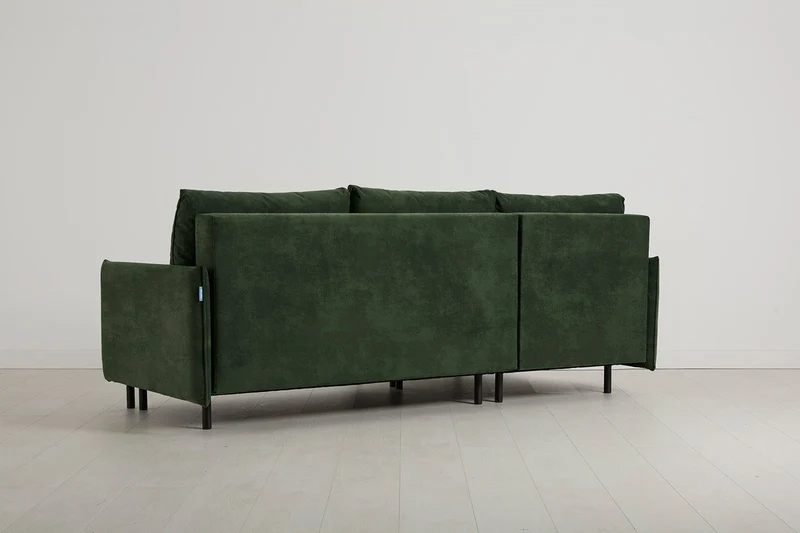 Model 12 Dreisitzer-Schlafsofa mit Chaiselongue links, Tannengrün