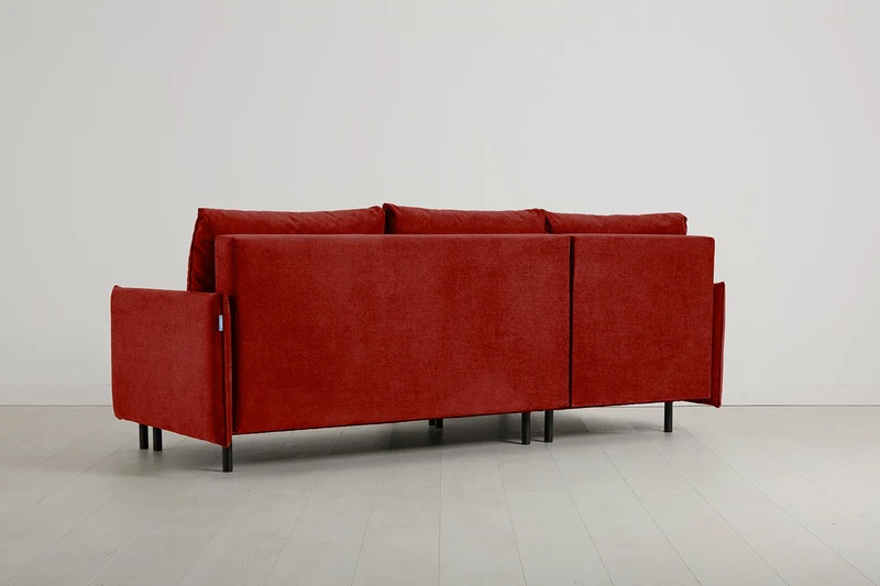 Model 12 Dreisitzer-Schlafsofa mit Chaiselongue links, Harissarot