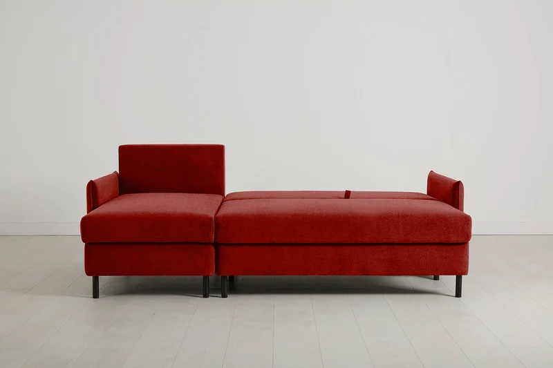 Model 12 Dreisitzer-Schlafsofa mit Chaiselongue links, Harissarot