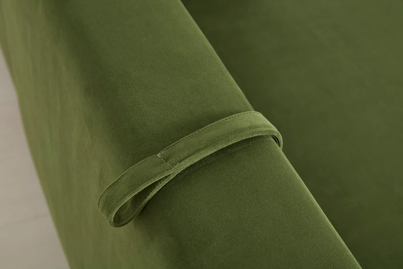 Model 12 Dreisitzer-Schlafsofa mit Chaiselongue links, Laubgrün