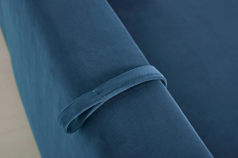 Model 12 Dreisitzer-Schlafsofa mit Chaiselongue links, Blaugrün