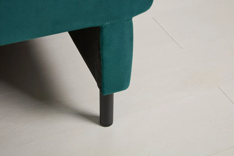 Model 12 Dreisitzer-Schlafsofa mit Chaiselongue links, Eisvogelblau