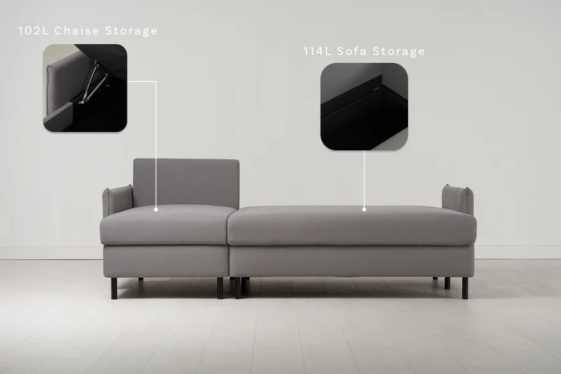 Model 12 Dreisitzer-Schlafsofa mit Chaiselongue links, Risso