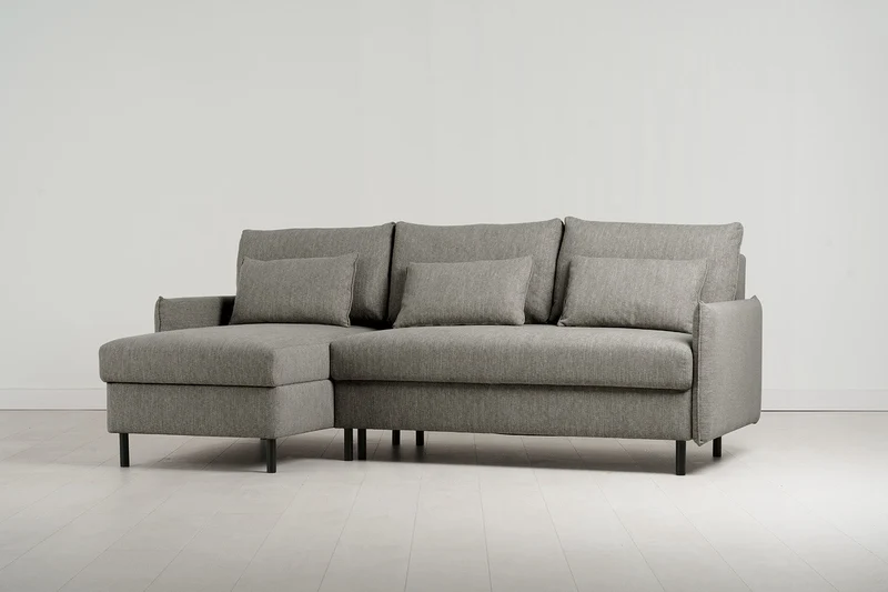 Model 12 Dreisitzer-Sofa mit Chaiselongue links, Schattengrau