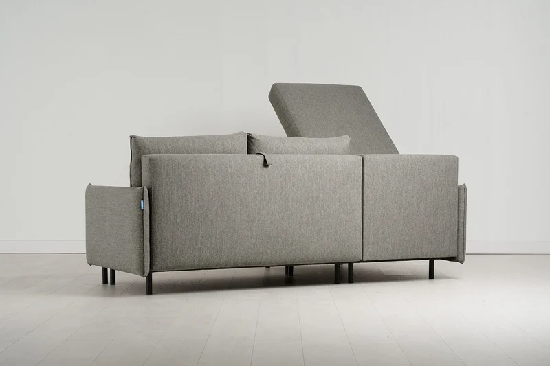 Model 12 Dreisitzer-Sofa mit Chaiselongue links, Schattengrau